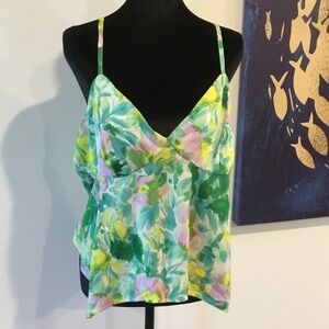 Wild Fable Green and Pink Floral Camisole